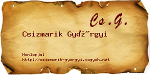 Csizmarik Györgyi névjegykártya
