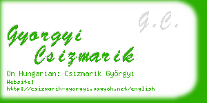 gyorgyi csizmarik business card